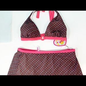 *NEW* Brown Coral Polka Dot Bikini Set A1375